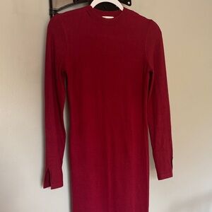 Lovers + Friends Rich Red Long Sleeve Dress